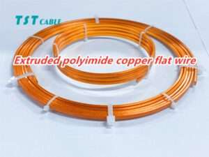 Extruded polyimide copper flat wire