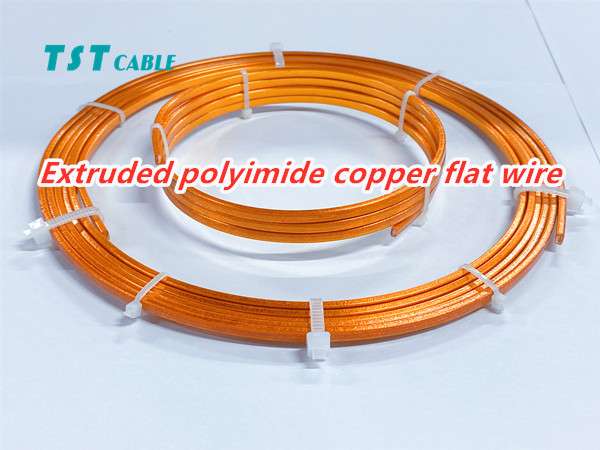 Extruded polyimide copper flat wire