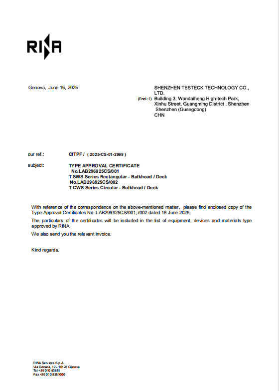 Maritime Certification - RINA Certification