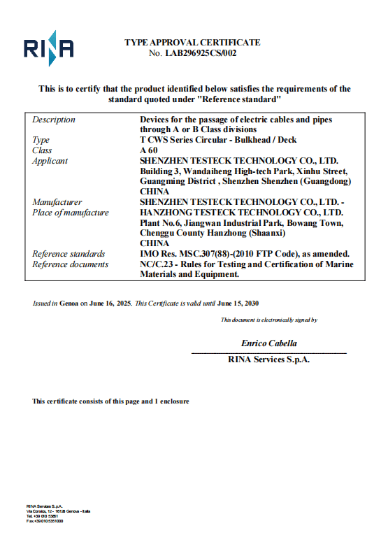 Maritime Certification - RINA Certification