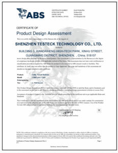 ABS (American Bureau of Shipping) certification.